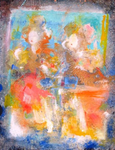 Peinture intitulée "Girls are drinking…" par Valdemart, Œuvre d'art originale, Huile