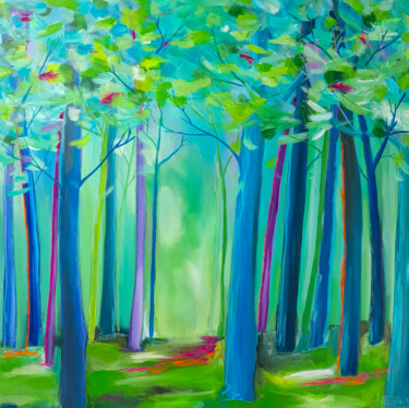 Painting titled "Forest view # 2" by Barbara Dräger, Original Artwork, Acrylic