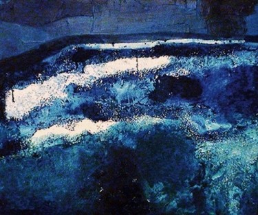 Painting titled "blue settles" by Draga, Original Artwork