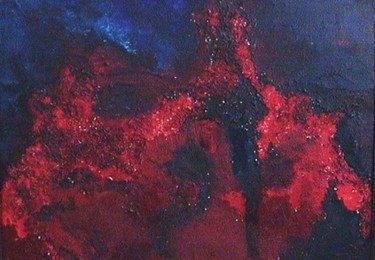Painting titled "The red unsettles" by Draga, Original Artwork, Oil