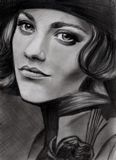 Dessin intitulée "Marion Cotillard" par Anastasia Malashenko, Œuvre d'art originale, Crayon