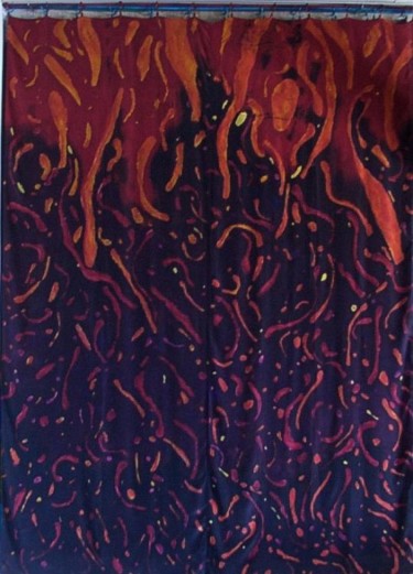 Painting titled "Fire" by Iwona Zawadzka, Original Artwork, Oil