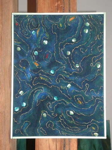 Картина под названием "Emerald Sea" - Iwona Zawadzka, Подлинное произведение искусства, Масло