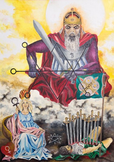 Pittura intitolato "Azazel" da Dragos Bagia, Opera d'arte originale, Olio
