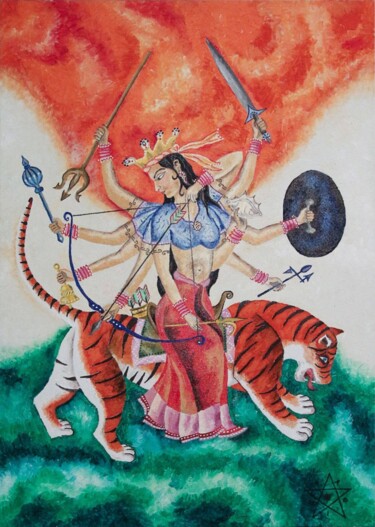 Painting titled "Devi" by Dragos Bagia, Original Artwork, Oil