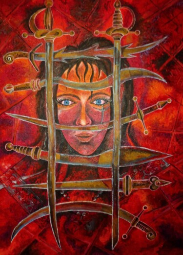 Pittura intitolato "Bloody Mary" da Dragos Bagia, Opera d'arte originale, Olio