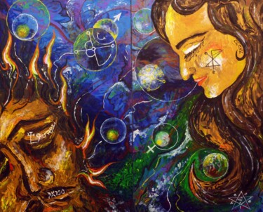 Pintura intitulada "Mars&Venus" por Dragos Bagia, Obras de arte originais, Óleo