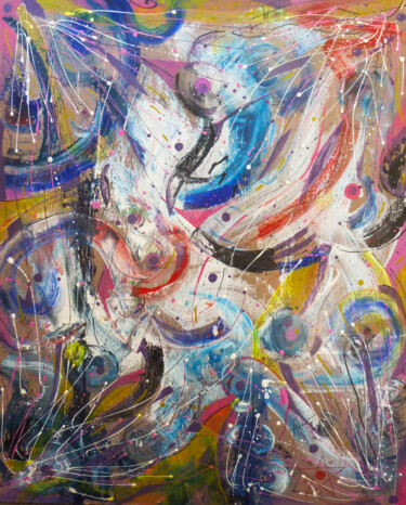 Painting titled "Chaos" by Dragos Bagia, Original Artwork, Oil