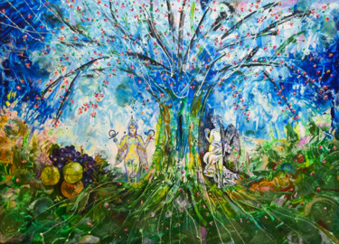 Peinture intitulée "Garden of Eden" par Dragos Bagia, Œuvre d'art originale, Huile