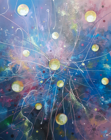 Peinture intitulée "SKY PEARLS" par Dragos Bagia, Œuvre d'art originale, Huile