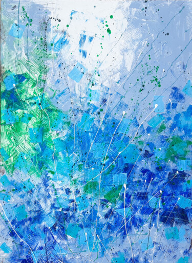 Картина под названием "BLUE ICE" - Dragos Bagia, Подлинное произведение искусства, Масло