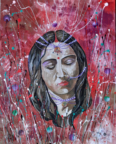 Painting titled "VAIDEHI" by Dragos Bagia, Original Artwork, Oil