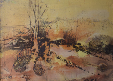 Painting titled "Закат в пустыне" by Irina Dragunkina, Original Artwork, Oil