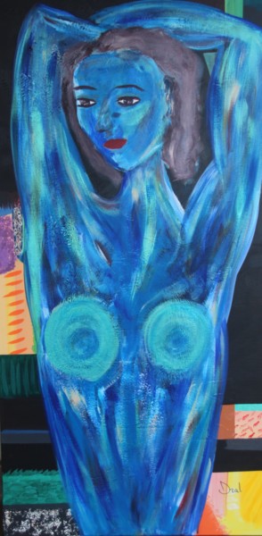 Peinture intitulée "Blue" par Dral Art, Œuvre d'art originale, Acrylique Monté sur Châssis en bois