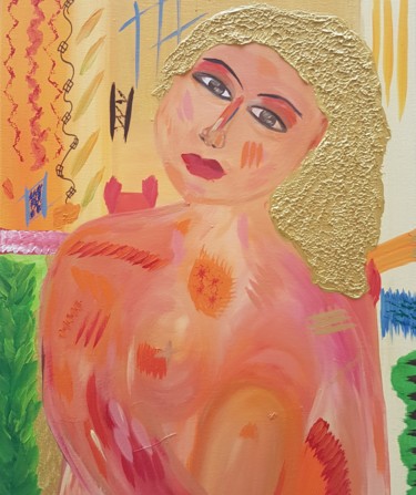 Painting titled "Sandra" by Dral Art, Original Artwork, Acrylic Mounted on Wood Stretcher frame