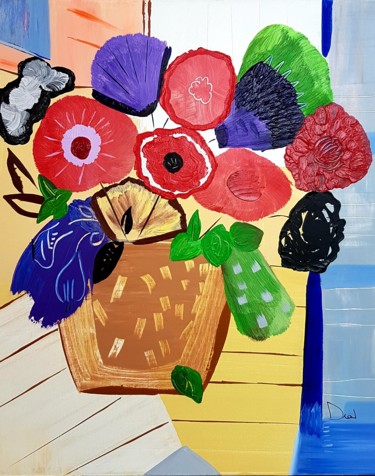 Peinture intitulée "Bouquet37" par Dral Art, Œuvre d'art originale, Acrylique Monté sur Châssis en bois