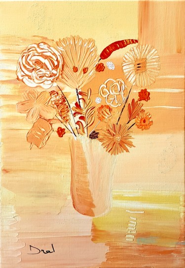 Painting titled "Bouquet45" by Dral Art, Original Artwork, Acrylic Mounted on Wood Stretcher frame