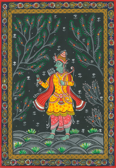 Pittura intitolato "Ram Avtar of Lord V…" da Drashti [Artist], Opera d'arte originale, Acquarello