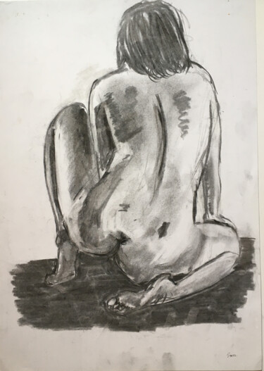 Drawing titled "Life drawing study…" by Simon Farnell, Original Artwork, Charcoal