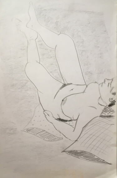 Dessin intitulée "Life drawing study…" par Simon Farnell, Œuvre d'art originale, Crayon