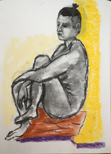 Drawing titled "Life drawing in cha…" by Simon Farnell, Original Artwork, Charcoal
