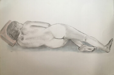 Zeichnungen mit dem Titel "Pencil study reclin…" von Simon Farnell, Original-Kunstwerk, Bleistift