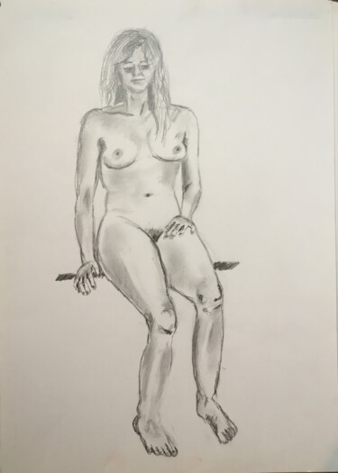 Dessin intitulée "Pencil study of fem…" par Simon Farnell, Œuvre d'art originale, Crayon