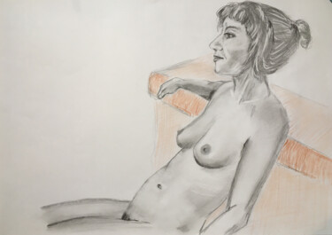Drawing titled "Pencil study seated…" by Simon Farnell, Original Artwork, Pencil