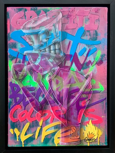 Pintura titulada "Because color is li…" por Drope, Obra de arte original, Acrílico Montado en Bastidor de camilla de madera