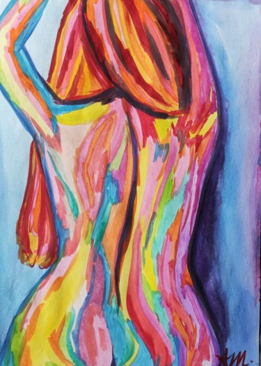 Peinture intitulée "Mulheres" par Adriana Medeiros, Œuvre d'art originale, Aquarelle