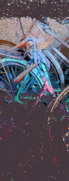 Pintura titulada "bike 5" por Dongsheng Guan, Obra de arte original