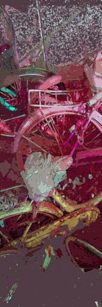 Pintura titulada "bike 8" por Dongsheng Guan, Obra de arte original