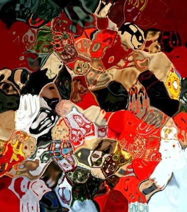 Arte digital titulada "狮舞 Lion Dance" por Dongsheng Guan, Obra de arte original