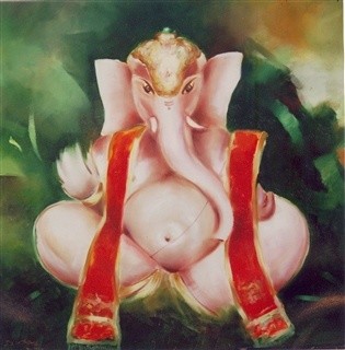 Painting titled "GANESH1" by D.S. Chougale, Original Artwork