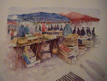 Peinture intitulée "Au marché" par Danièle Severi, Œuvre d'art originale, Huile