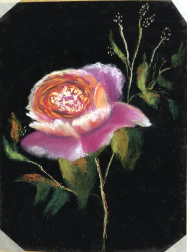 Painting titled "single-flower-paste…" by Diane Hernandez, Original Artwork