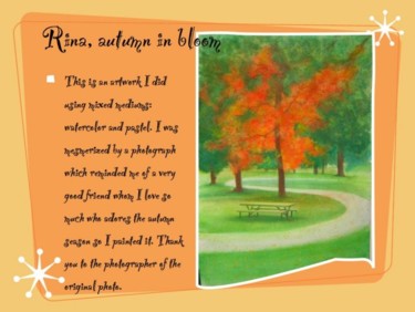 Painting titled "Rina, autumn in blo…" by Diane Hernandez, Original Artwork