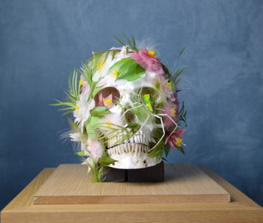 Sculpture intitulée "Extinction Skull" par Yannick Delplace, Œuvre d'art originale, Pâte polymère