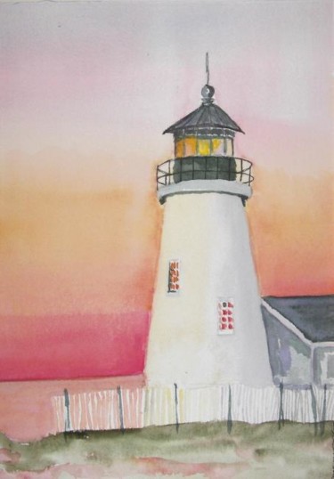 Painting titled "Light House" by Drew Gibson, Original Artwork