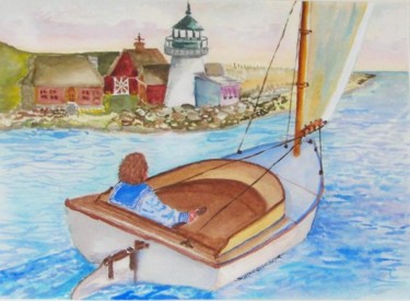 Painting titled "Sailing" by Drew Gibson, Original Artwork