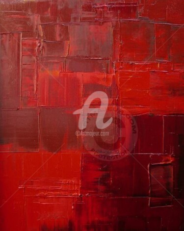 Peinture intitulée "Les Champs rouges" par Duaner, Œuvre d'art originale