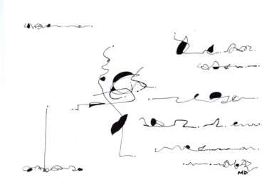 Disegno intitolato "Desenhos caligráfic…" da Mauricio Antonio Veloso Duarte, Opera d'arte originale, Inchiostro