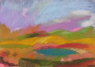 Painting titled "Song of the hills I…" by Ruth Dubayova, Original Artwork
