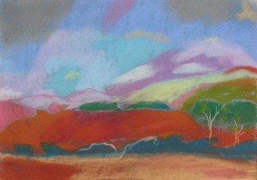 Painting titled "Song of the hills V." by Ruth Dubayova, Original Artwork