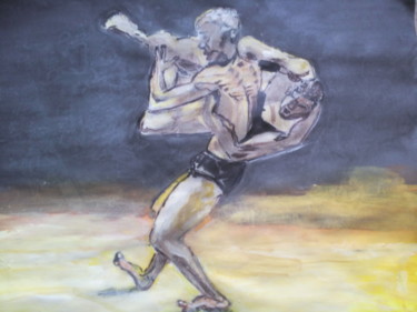 Painting titled "pirouette" by Herve Yann Dubois, Original Artwork, Gouache
