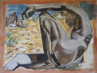 Painting titled "je fais mine de pas…" by Herve Yann Dubois, Original Artwork