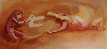 Peinture intitulée "La Denteuse" par Patricia Dubois, Œuvre d'art originale, Huile