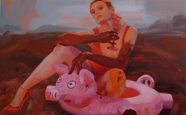 Cochonnerie Malerei mit dem Titel "Cochonnerie" von Patricia Dubois, Original-Kunstwerk, Öl