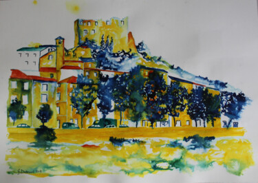 Painting titled "Mon Village- Durban…" by Dubreuil Gérard, Original Artwork, Ink