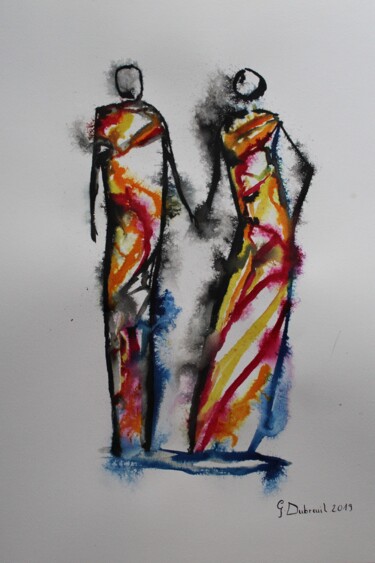 Painting titled ""El Grito" SERIE- M…" by Dubreuil Gérard, Original Artwork, Ink